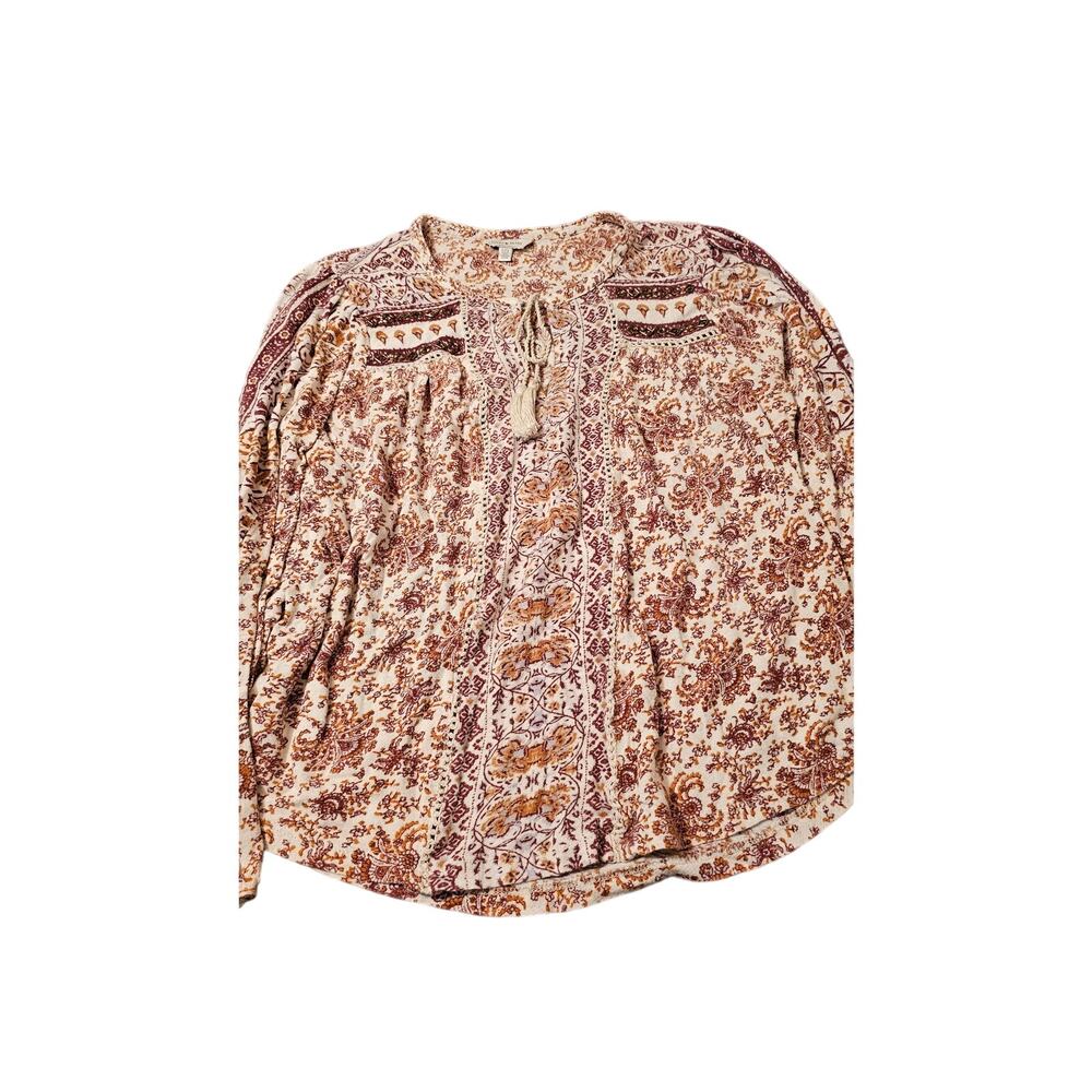 Lucky Brand paisley knit design women's size large‎ top